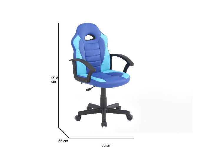 Dmora Sedia da gaming Dfaraon, Poltrona da gaming ragazzo, Sedia da scrivania, 56x55h89/100 cm