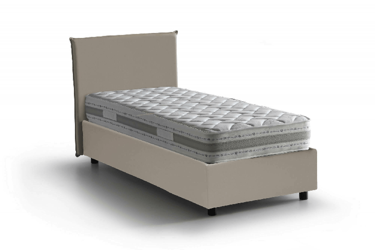 Talamo Italia Letto singolo Dbaiocc, Letto contenitore con rivestimento in ecopelle
