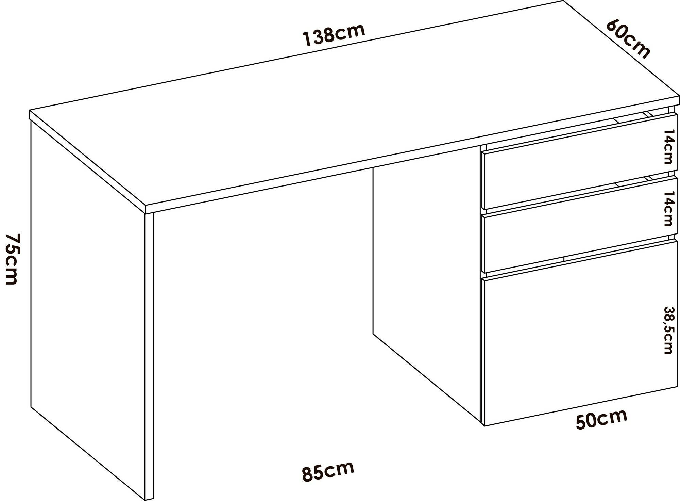 Dmora Scrivania Dgabbi, Scrittoio multiuso da ufficio o cameretta