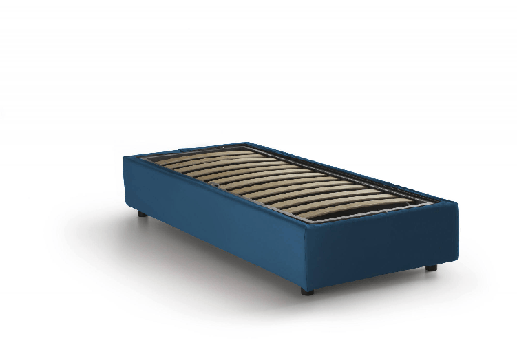 Talamo Italia Letto singolo Dabate, Letto contenitore con rivestimento in tessuto
