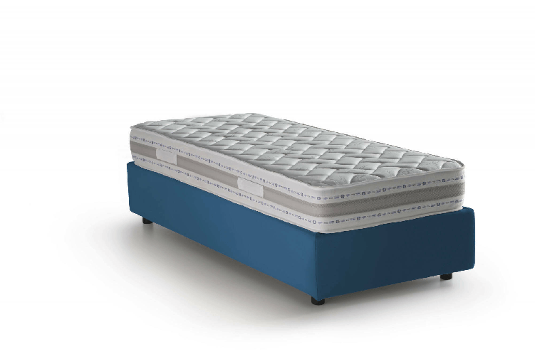Talamo Italia Letto singolo Dmeol, Letto contenitore con rivestimento in tessuto