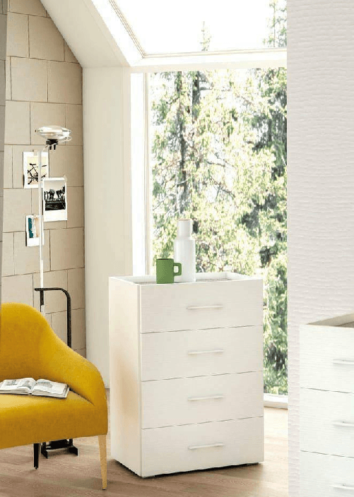 Dmora Cassettiera Dmagli, Settimanale a 4 cassetti per camera da letto