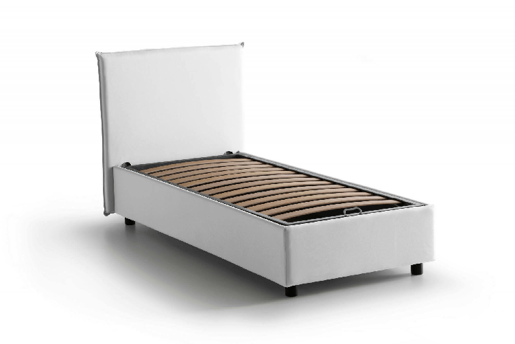 Talamo Italia Letto singolo Dbasell, Letto contenitore con rivestimento in tessuto