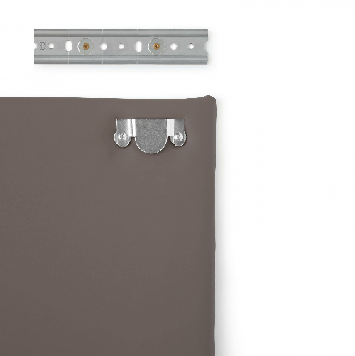Talamo Italia Letto singolo Dbeukem, Testata in ecopelle a muro, 100% Made in Italy