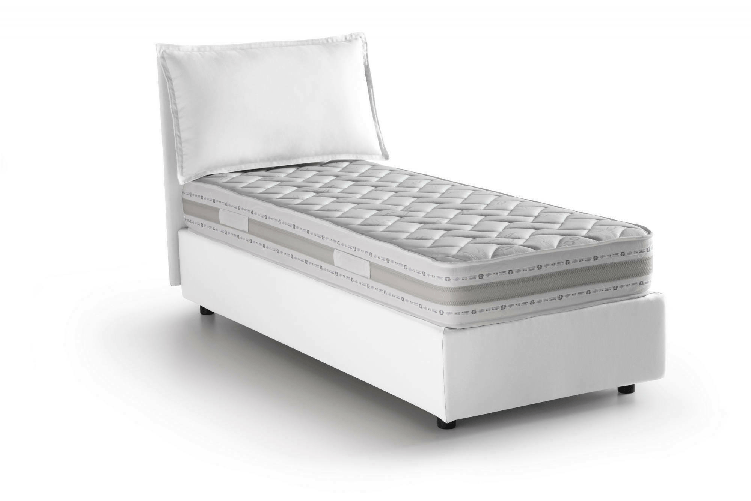 Talamo Italia Letto singolo Daugust, Letto contenitore con rivestimento in tessuto