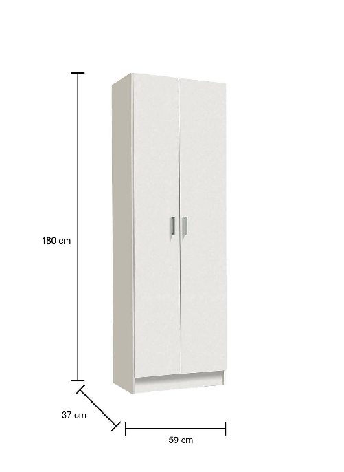 Dmora Armadio multiuso Dimarc, Mobile ausiliario a 2 ante, Guardaroba portascarpe moderno