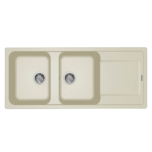 Elleci Lavello Incasso 2 vasche 116x50 Life 500 Granitek Bianco Antico LG250062