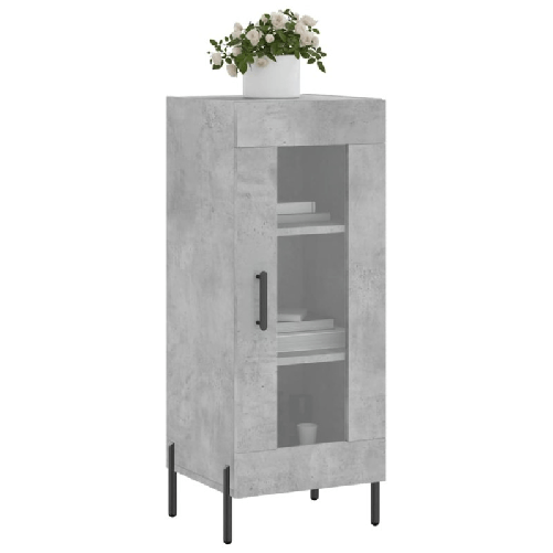 Credenza Grigio Cemento 34,5x34x90 cm in Legno ingegnerizzato