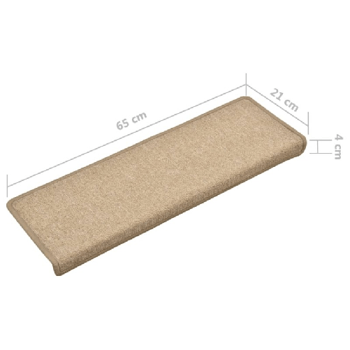 vidaXL Tappetini per Scale 15 pz 65x21x4 cm Grigio Talpa