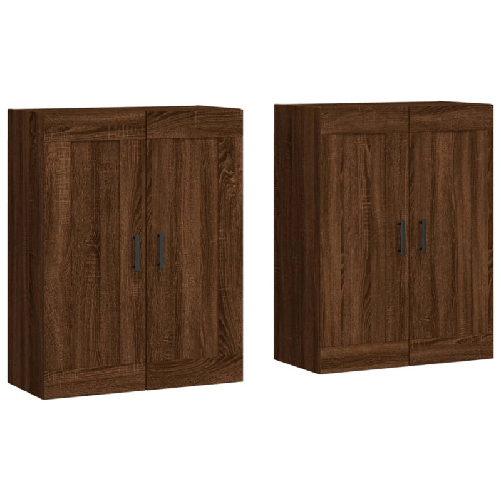 vidaXL Armadietti a Parete 2 pz Rovere Marrone in Legno ingegnerizzato