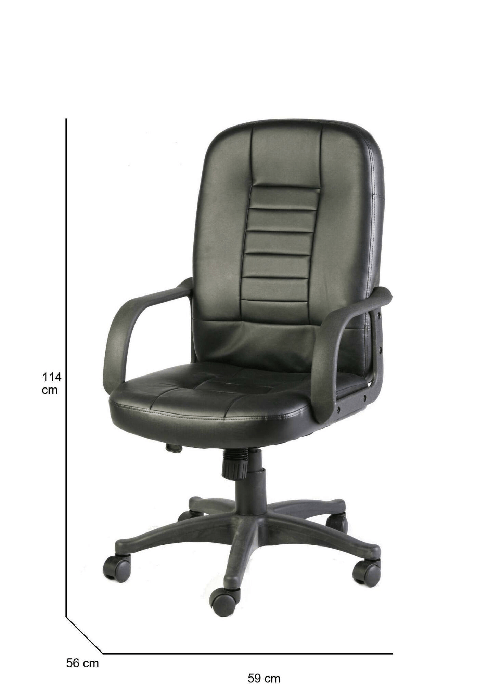 Dmora Sedia da ufficio Dmelar, Poltrona direzionale con braccioli, Sedia ergonomica da ufficio