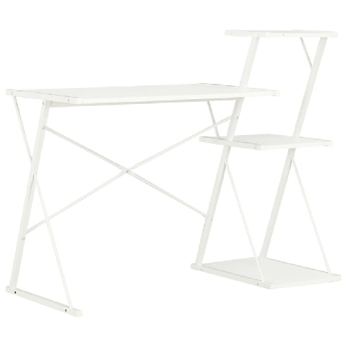 vidaXL Scrivania con Mensole Bianca 116x50x93 cm
