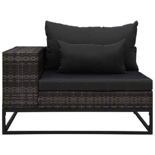 vidaXL Set Divani da Giardino 5 pz con Cuscini in Polyrattan Grigio