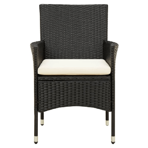 vidaXL Set Mobili da Giardino 5 pz con Cuscini in Polyrattan Nero