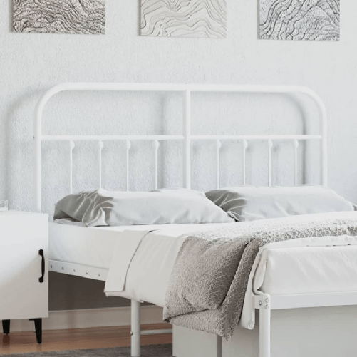 vidaXL Testiera in Metallo Bianco 150 cm