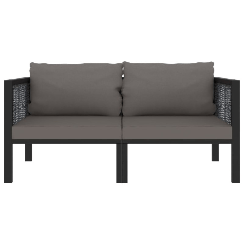vidaXL Divano a 2 Posti con Cuscini Antracite in Polyrattan