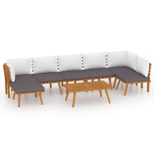vidaXL Set Divani da Giardino 8 pz con Cuscini in Massello di Acacia