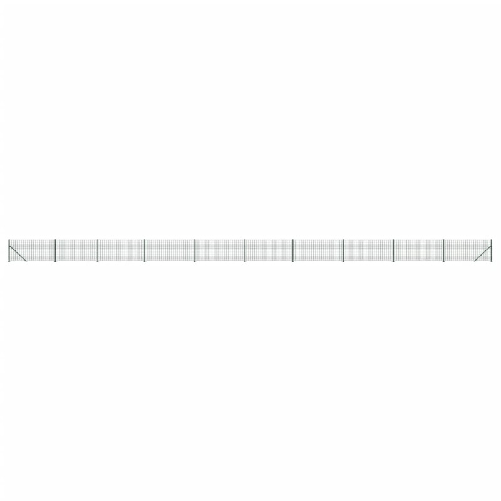 vidaXL Recinzione Metallica con Flangia Verde 0,8x25 m