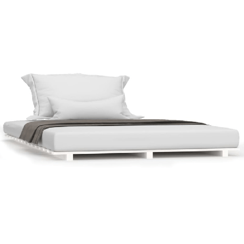 vidaXL Giroletto Bianco 120x190 cm Legno Massello di Pino