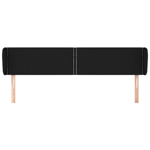 Testiera ad Orecchio Nera 203x23x78/88 cm in Tessuto