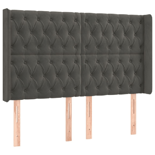 Letto a Molle con Materasso e LED Grigio Scuro 160x200 cm