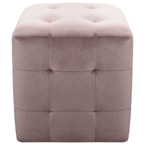 Comodini 2 pz Rosa 30x30x30 cm in Tessuto Vellutato