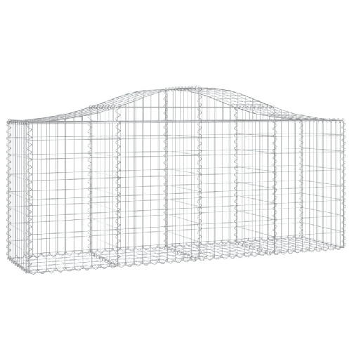 vidaXL Cesti Gabbioni ad Arco 14 pz 200x50x80/100 cm Ferro Zincato