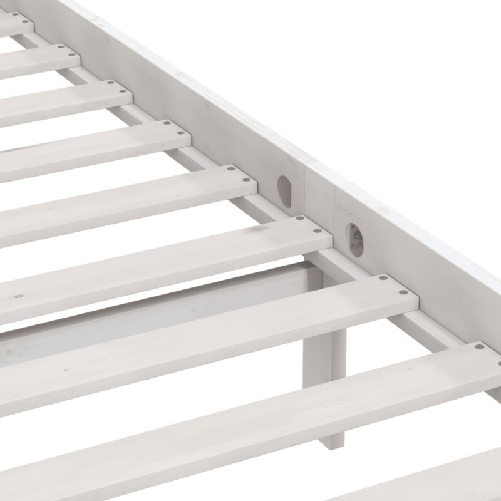 Giroletto Bianco in Legno Massello di Pino 135x190 cm UK Double