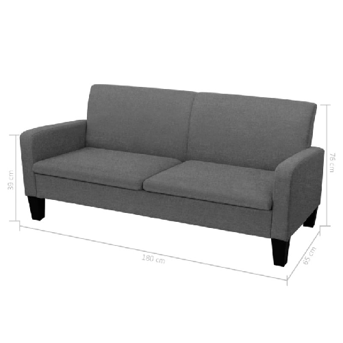 vidaXL Set di Divani in Tessuto 2 pz Grigio Scuro