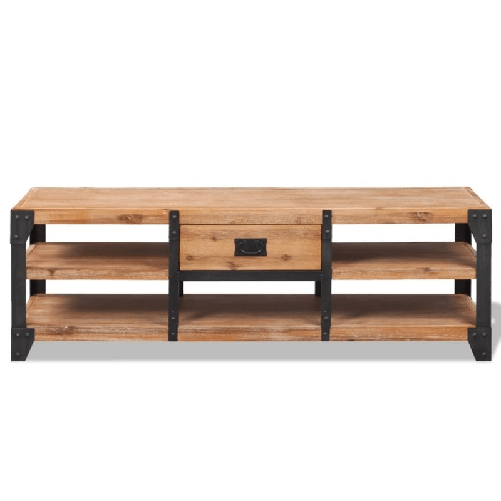 Mobile Porta TV in Legno Massello di Acacia 140x40x45 cm