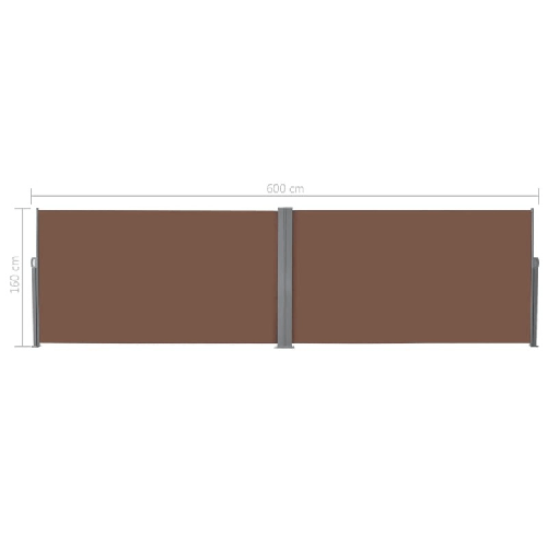 Tenda da Sole Laterale Retrattile 160x600 cm Marrone