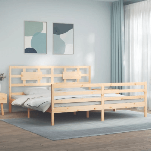 vidaXL Giroletto con Testiera 200x200 cm in Legno Massello
