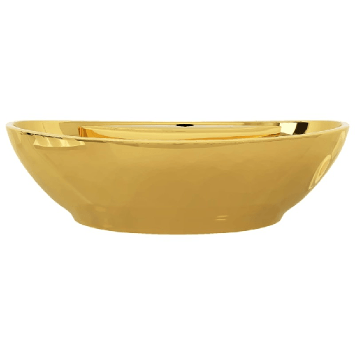 vidaXL Lavandino con Troppopieno 58,5x39x21 cm in Ceramica Oro