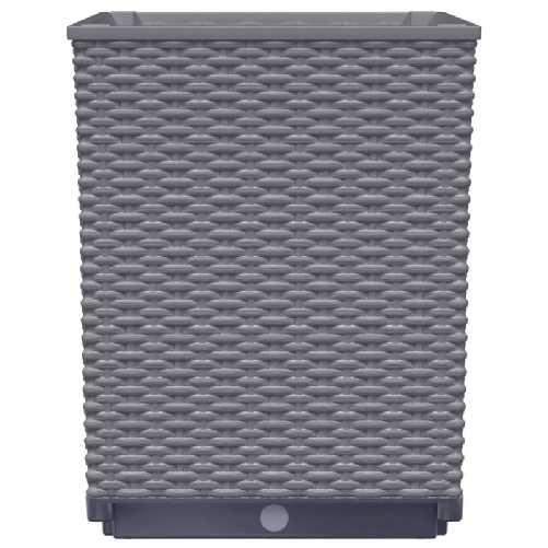 vidaXL Fioriere 2 pz Grigio Scuro 30x30x37 cm in Polipropilene