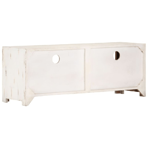vidaXL Mobile TV in Legno Massello di Acacia 110x30x40 cm Bianco