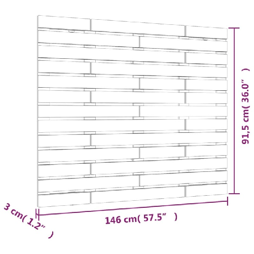 vidaXL Testiera da Parete Miele 146x3x91,5cm in Legno Massello di Pino
