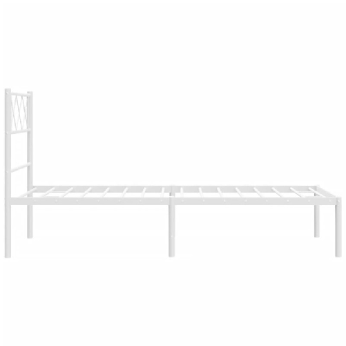 vidaXL Giroletto con Testiera Metallo Bianco 100x200 cm