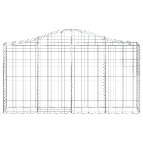 vidaXL Cesti Gabbioni ad Arco 3 pz 200x30x100/120 cm Ferro Zincato