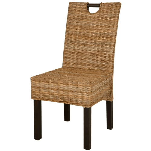 vidaXL Sedie Sala da Pranzo 2 pz in Rattan Kubu e Legno di Mango