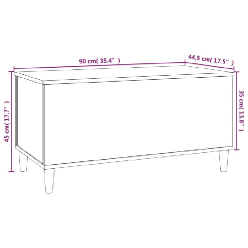 Tavolino da Salotto Rovere Fumo 90x44,5x45 cm Legno ingegnerizzato