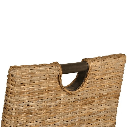 vidaXL Sedia da Pranzo 4 pz in Rattan Kubu e Legno di Mango