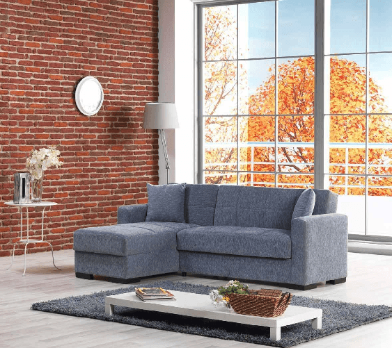 Dmora Divano letto Ddajca, Divano letto ad angolo con penisola reversibile