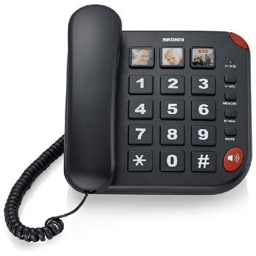 BRONDI TELEFONO BRAVO 15 GRANDI TASTI 3 MEMORIE DIRETTE VIVAVOCE AUDIO BOOST