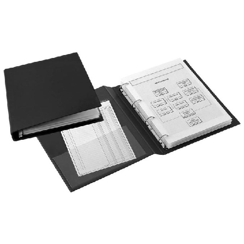 SEI ROTA Raccoglitore Sanremo 2000 - 4 anelli a D 25 mm - dorso 4 cm - 30 x 42 cm (libro) - nero - Sei Rota SEI Rota 34508510S raccoglitore ad anelli
