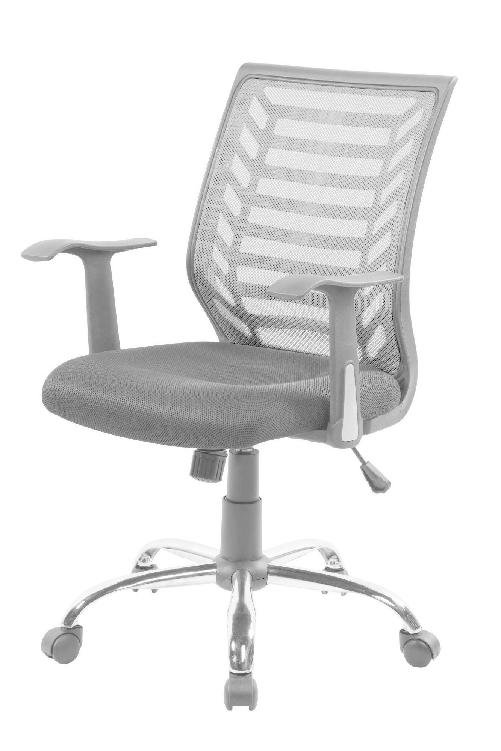 Dmora Sedia da ufficio Dfann, Sedia operativa a rete con braccioli, Seduta ergonomica da ufficio