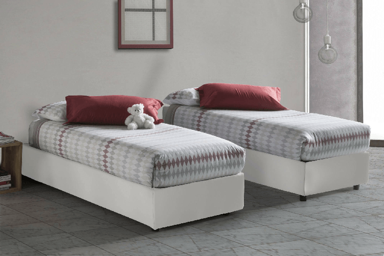 Talamo Italia Letto singolo Dzovk, Letto contenitore con rivestimento in ecopelle