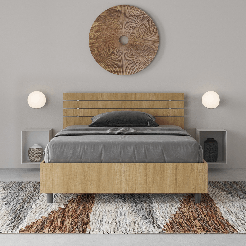 Letto una piazza e mezza senza rete 120x190 testata dritta con doghe quercia Ankel