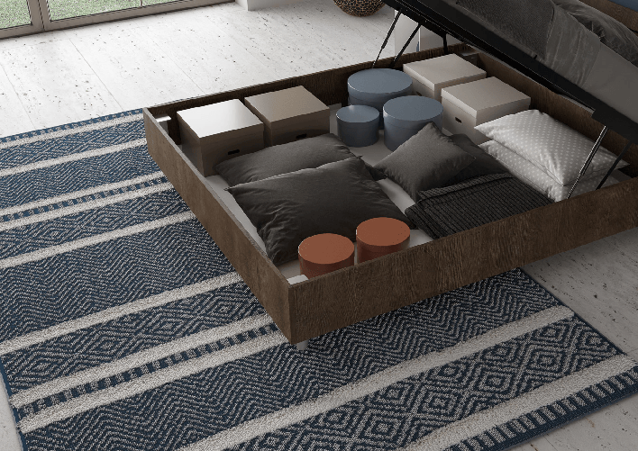 Letto matrimoniale contenitore 160x190 testata inclinata noce Demas