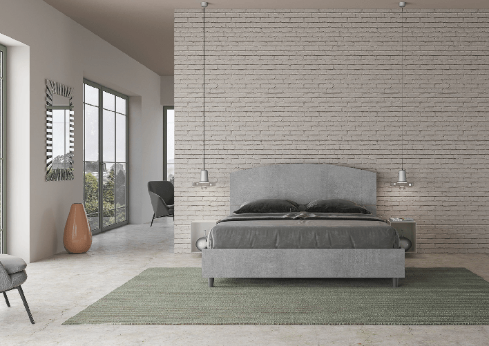 Letto matrimoniale senza rete 160x200 cemento Dora