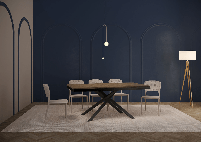 Tavolo allungabile 180x90/440cm Karida Evolution Noce telaio Antracite